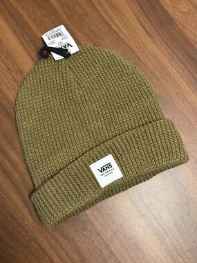 Vans Olive Waffle-Knit Cuffed Beanie